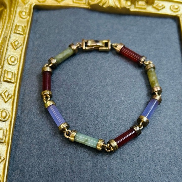 Jewelry - Multicolor Jade and 925 Bracelet